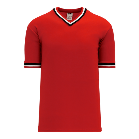 Athletic Knit V-Neck Baseball Jersey with Knitted Trim (BA1333)
